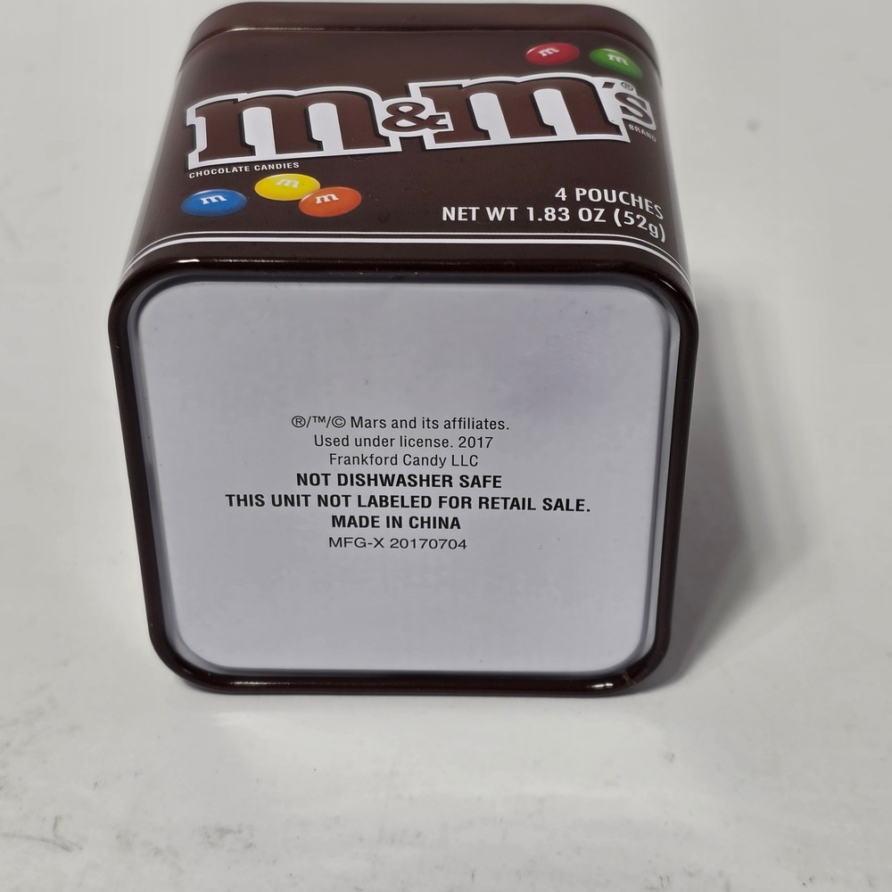 M&M's Chocolate Candy Collectible Square Tin Brown 2017 Frankford Candy Storage - Picture 5 of 8